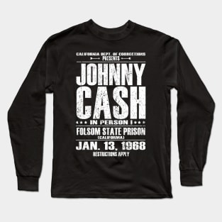 Johnny Cash Live At Folsom Prison Inspired Concert Poster Long Sleeve T-Shirt